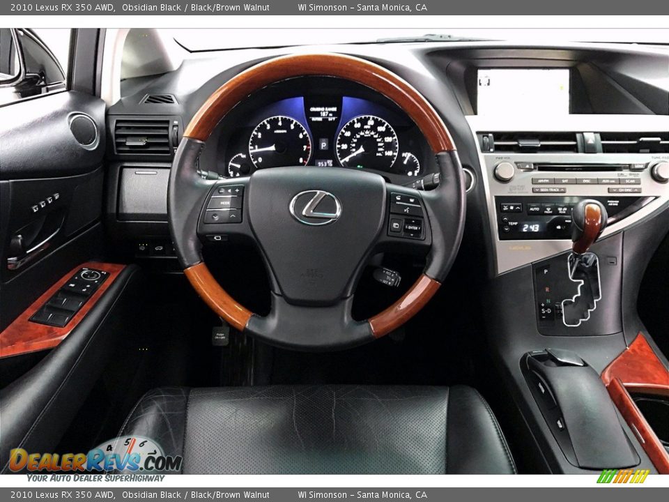 2010 Lexus RX 350 AWD Obsidian Black / Black/Brown Walnut Photo #4