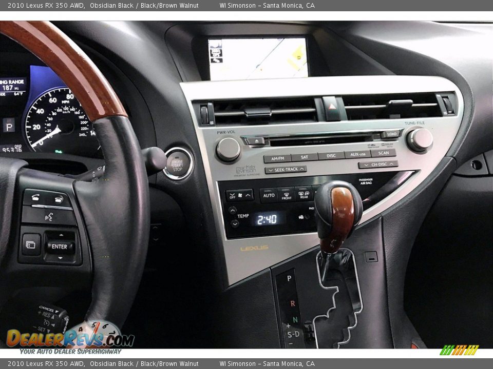 2010 Lexus RX 350 AWD Obsidian Black / Black/Brown Walnut Photo #5