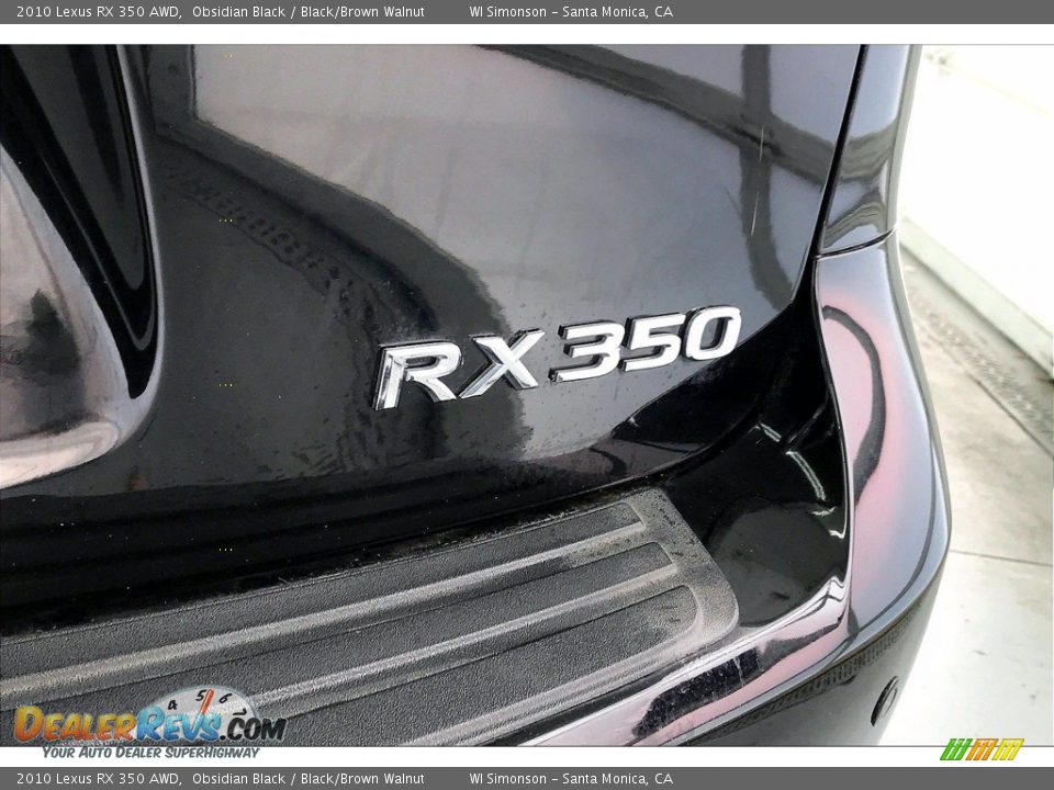 2010 Lexus RX 350 AWD Obsidian Black / Black/Brown Walnut Photo #7