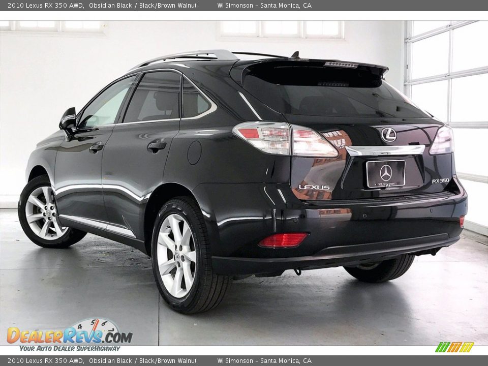 2010 Lexus RX 350 AWD Obsidian Black / Black/Brown Walnut Photo #10