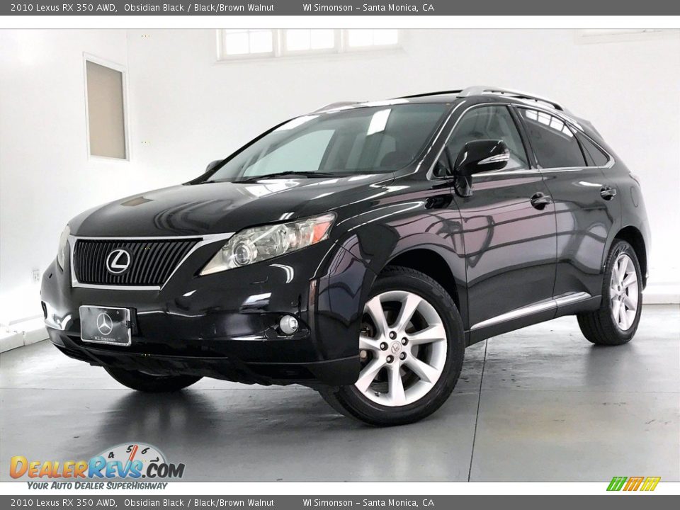 2010 Lexus RX 350 AWD Obsidian Black / Black/Brown Walnut Photo #12