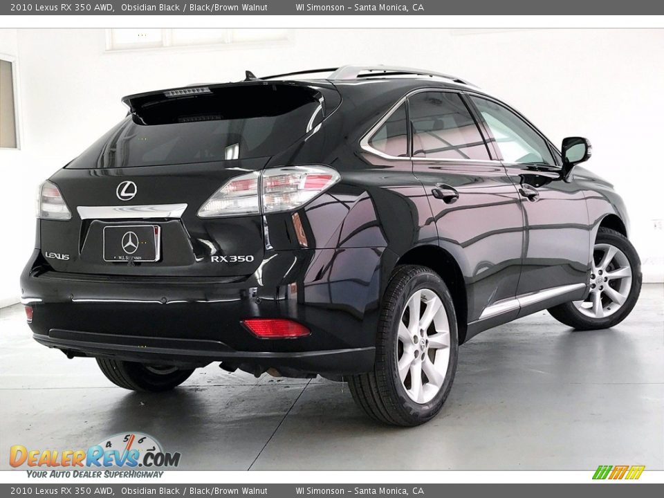 2010 Lexus RX 350 AWD Obsidian Black / Black/Brown Walnut Photo #13