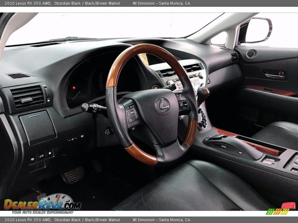 2010 Lexus RX 350 AWD Obsidian Black / Black/Brown Walnut Photo #14