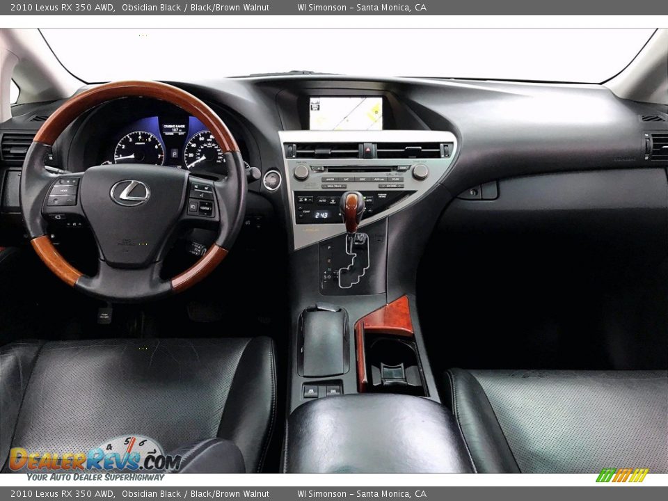 2010 Lexus RX 350 AWD Obsidian Black / Black/Brown Walnut Photo #15