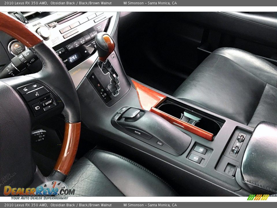 2010 Lexus RX 350 AWD Obsidian Black / Black/Brown Walnut Photo #17