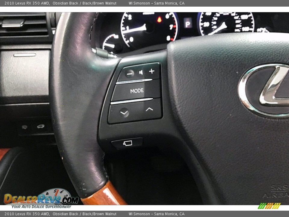 2010 Lexus RX 350 AWD Obsidian Black / Black/Brown Walnut Photo #21