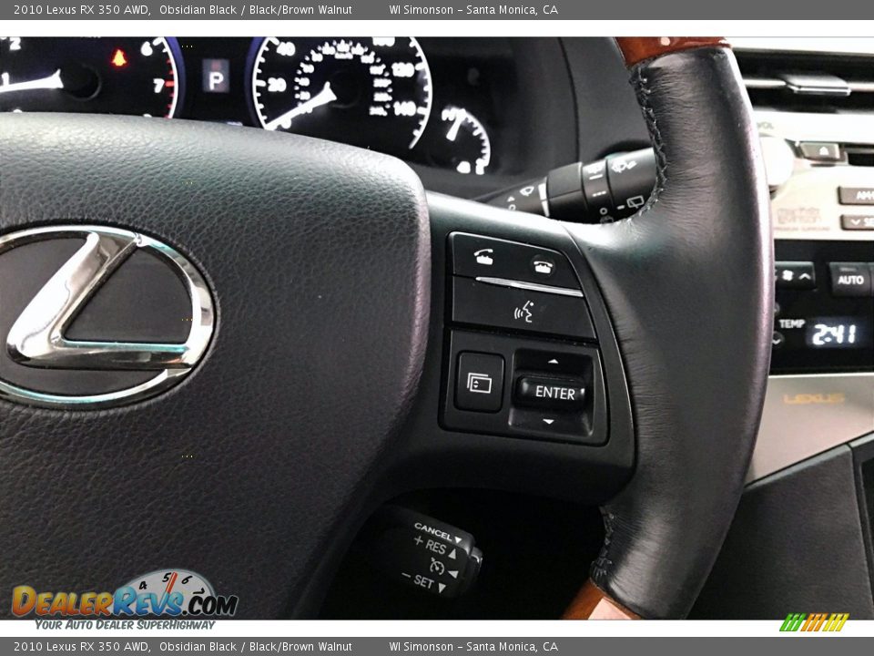 2010 Lexus RX 350 AWD Obsidian Black / Black/Brown Walnut Photo #22