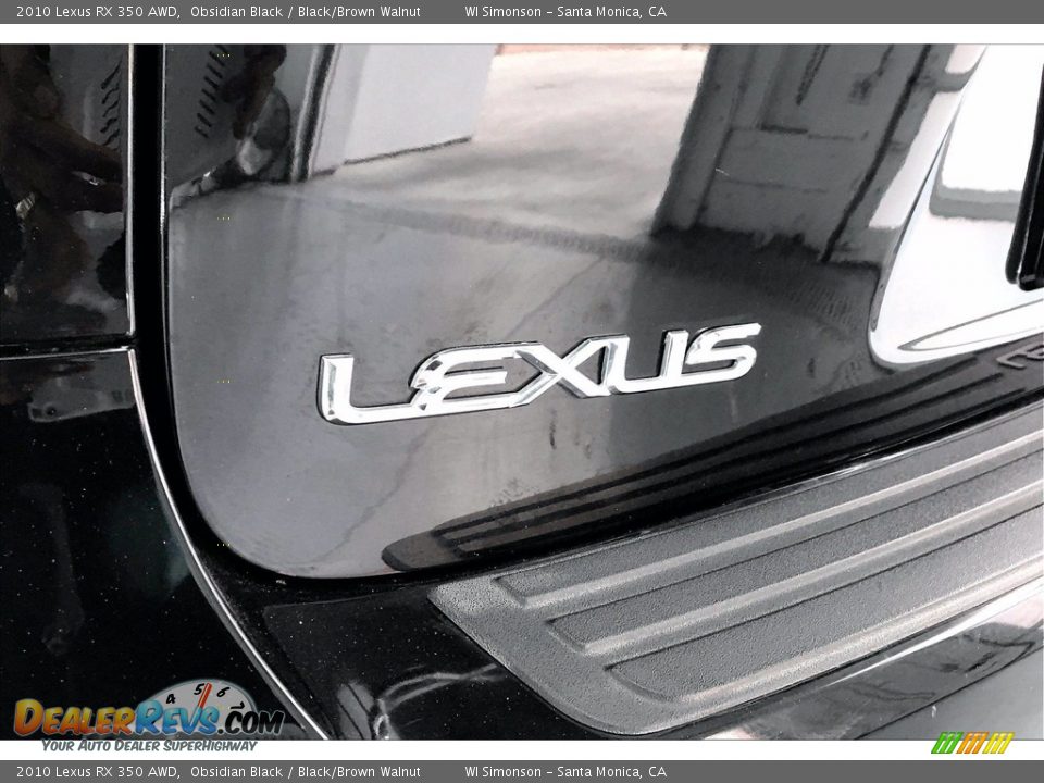 2010 Lexus RX 350 AWD Obsidian Black / Black/Brown Walnut Photo #31