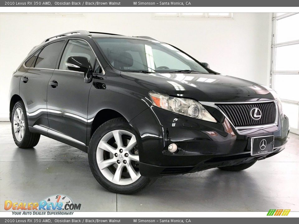 2010 Lexus RX 350 AWD Obsidian Black / Black/Brown Walnut Photo #34