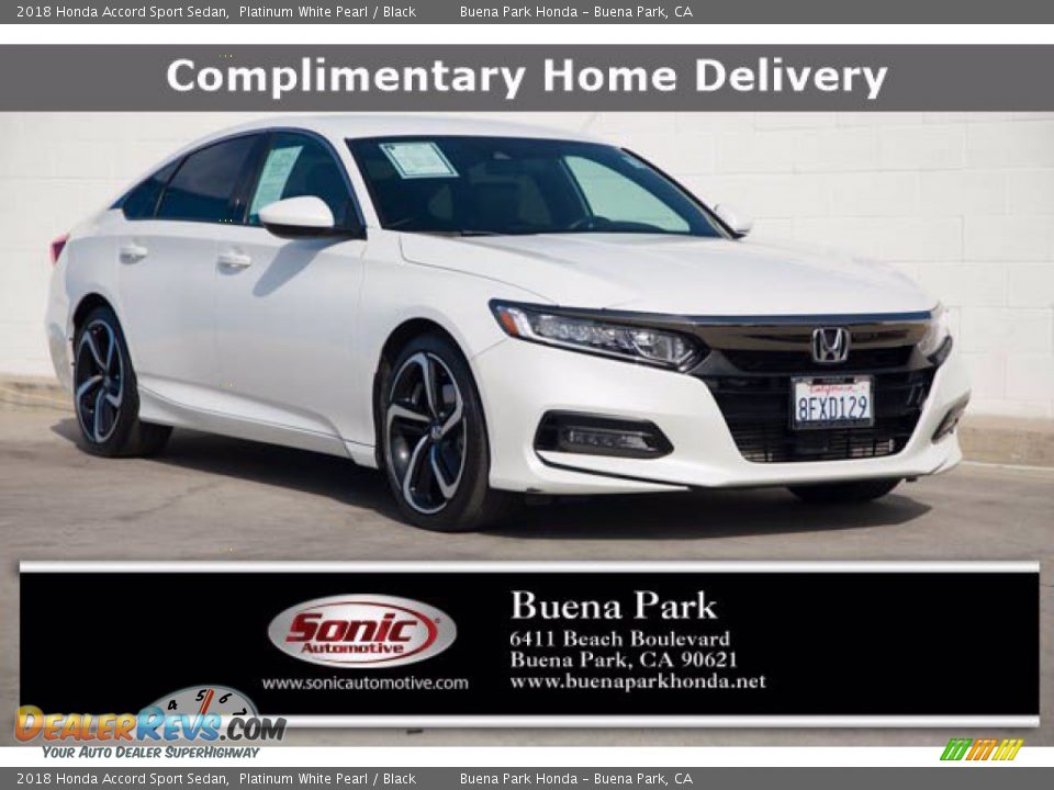 2018 Honda Accord Sport Sedan Platinum White Pearl / Black Photo #1