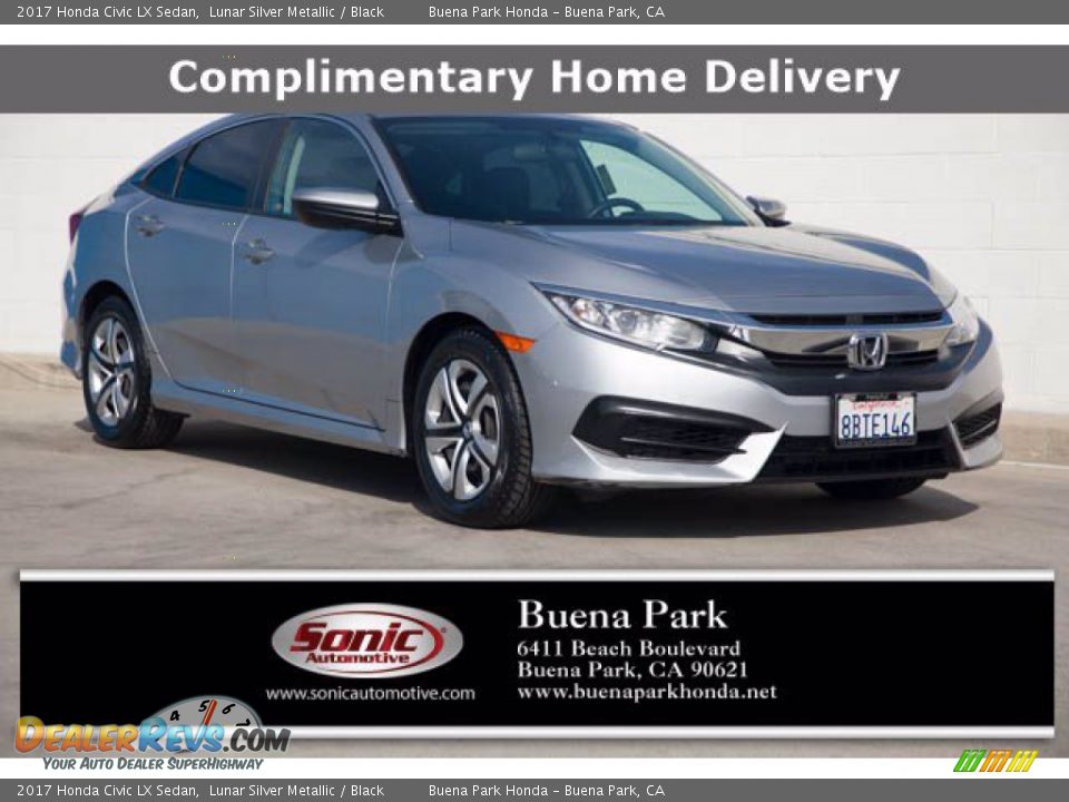 2017 Honda Civic LX Sedan Lunar Silver Metallic / Black Photo #1