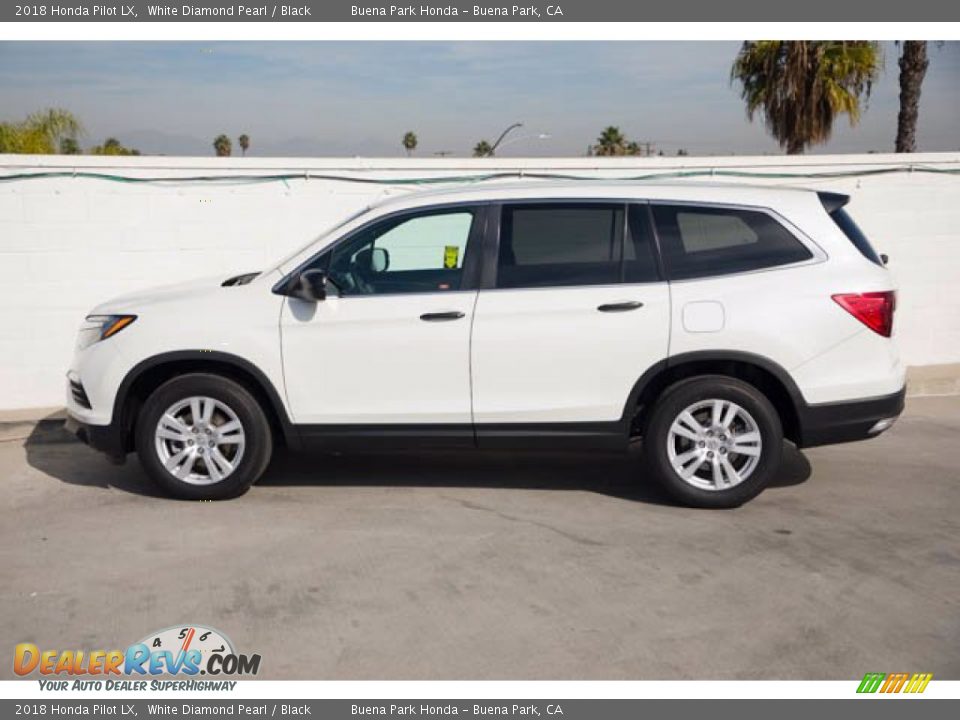 2018 Honda Pilot LX White Diamond Pearl / Black Photo #8