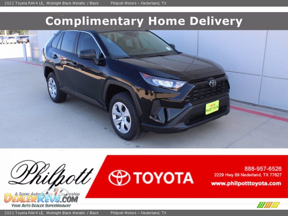 2021 Toyota RAV4 LE Midnight Black Metallic / Black Photo #1