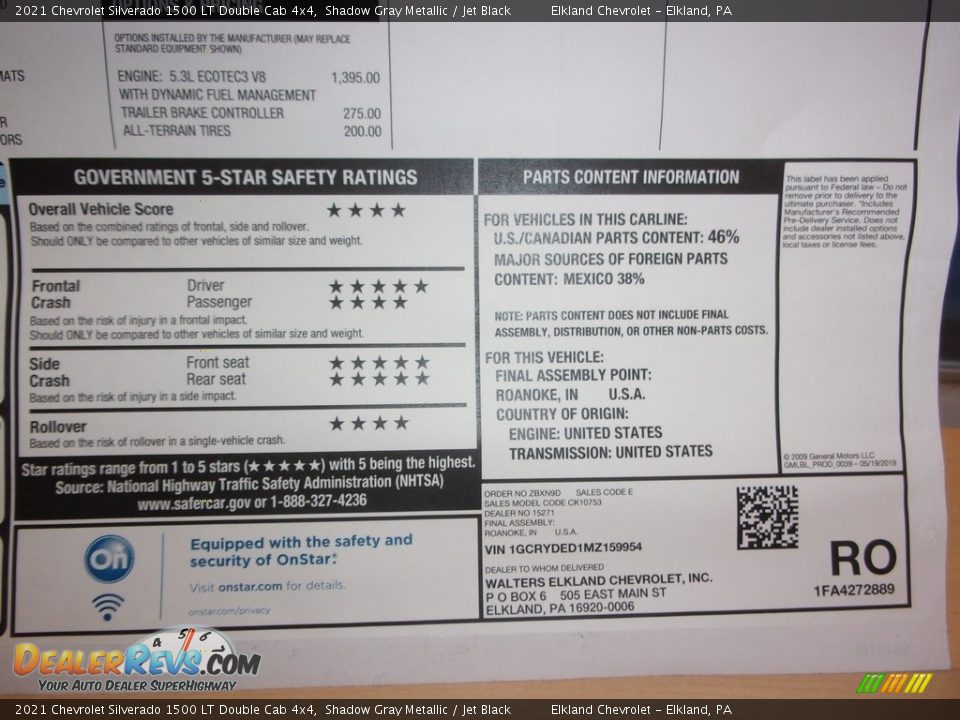 2021 Chevrolet Silverado 1500 LT Double Cab 4x4 Shadow Gray Metallic / Jet Black Photo #36