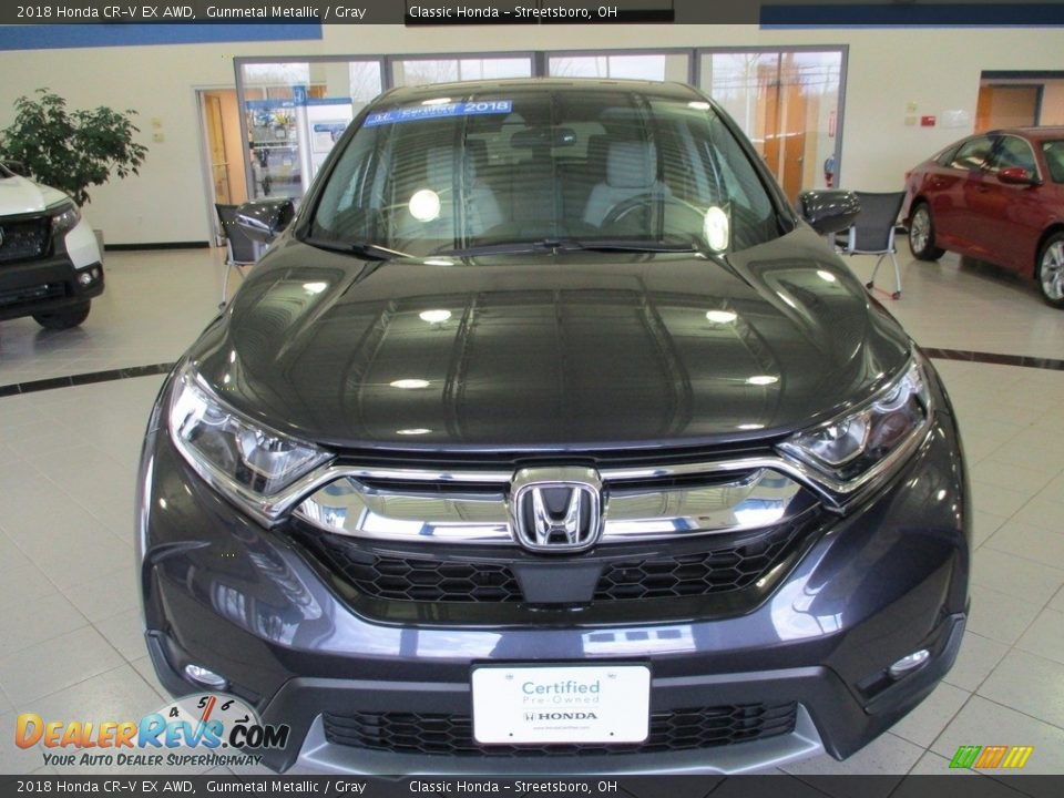 2018 Honda CR-V EX AWD Gunmetal Metallic / Gray Photo #2