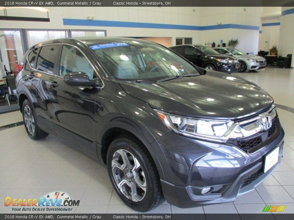 2018 Honda CR-V EX AWD Gunmetal Metallic / Gray Photo #3