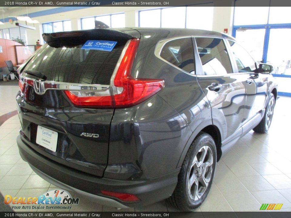 2018 Honda CR-V EX AWD Gunmetal Metallic / Gray Photo #7