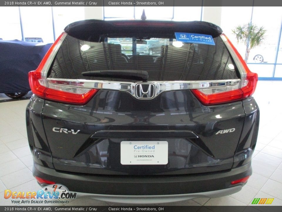 2018 Honda CR-V EX AWD Gunmetal Metallic / Gray Photo #8