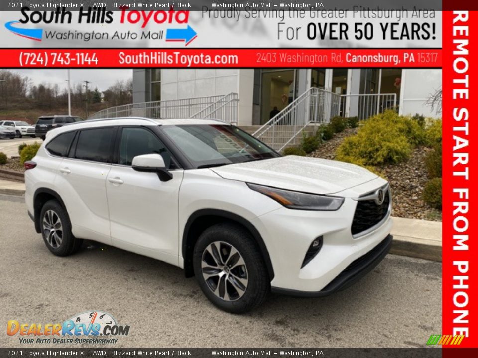2021 Toyota Highlander XLE AWD Blizzard White Pearl / Black Photo #1