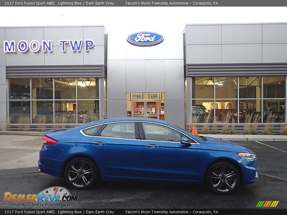 2017 Ford Fusion Sport AWD Lightning Blue / Dark Earth Grey Photo #1