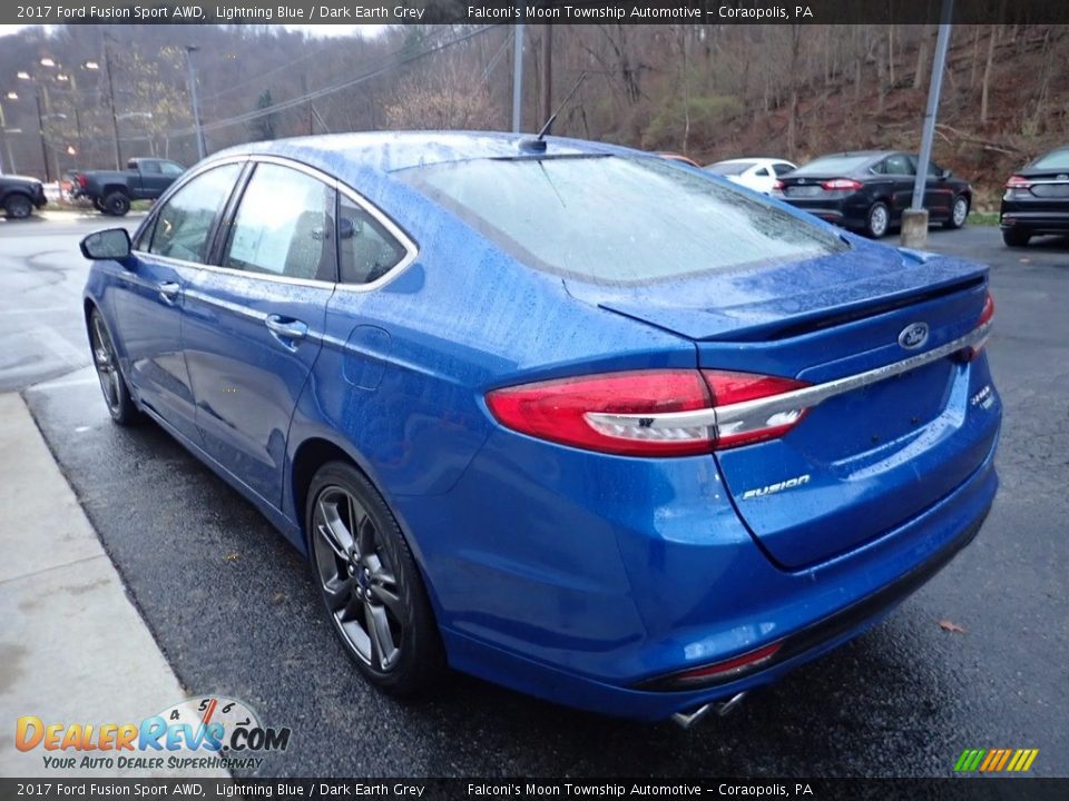 2017 Ford Fusion Sport AWD Lightning Blue / Dark Earth Grey Photo #5