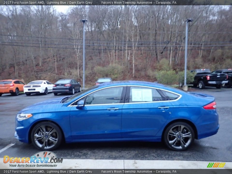 2017 Ford Fusion Sport AWD Lightning Blue / Dark Earth Grey Photo #6