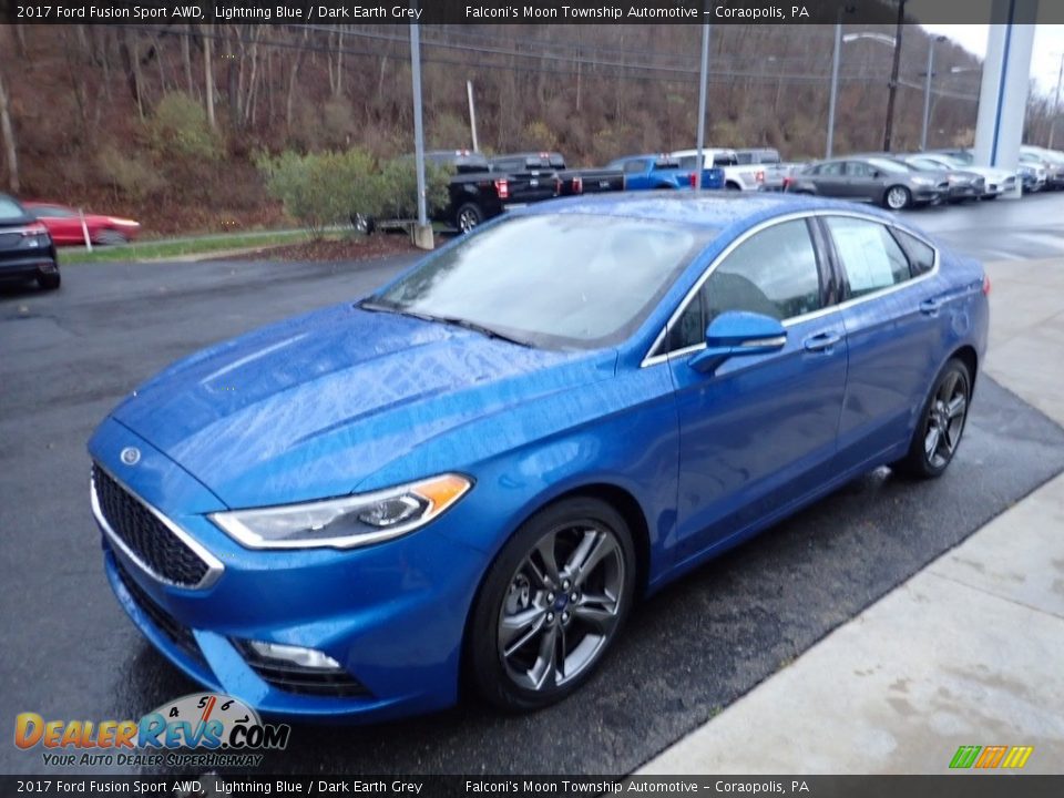 2017 Ford Fusion Sport AWD Lightning Blue / Dark Earth Grey Photo #7