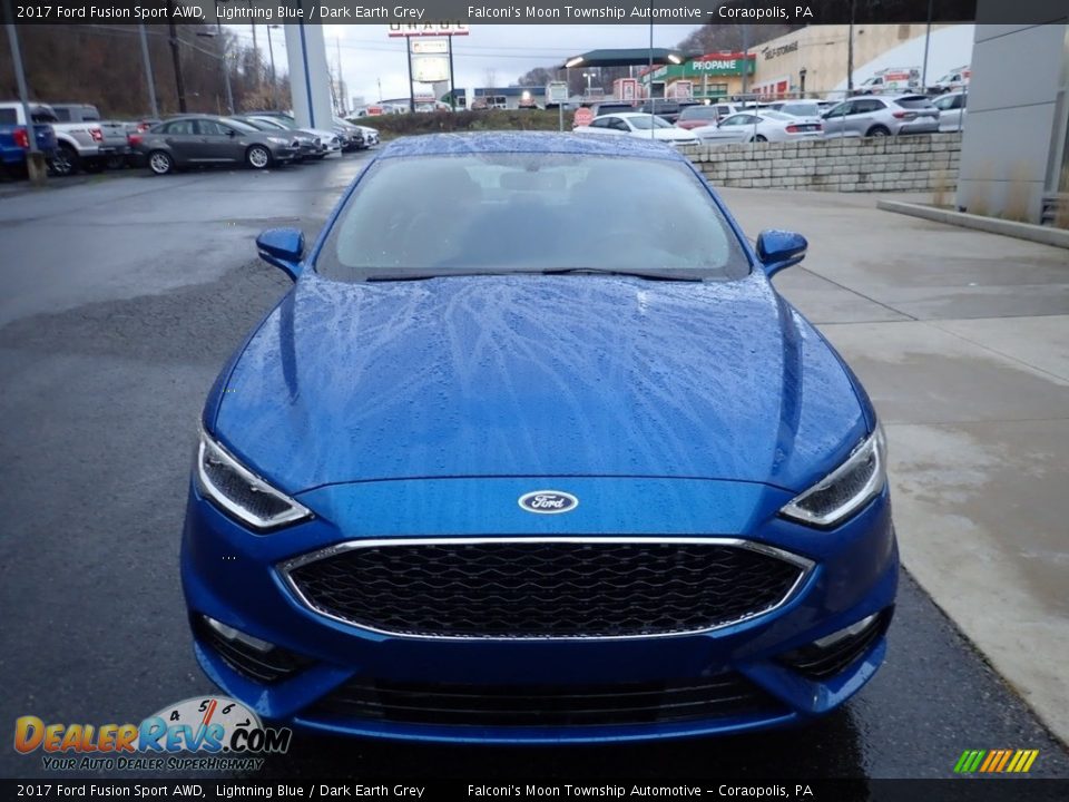 2017 Ford Fusion Sport AWD Lightning Blue / Dark Earth Grey Photo #8