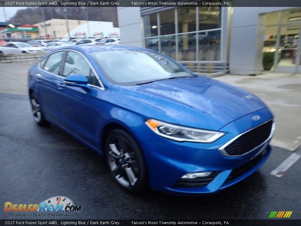 2017 Ford Fusion Sport AWD Lightning Blue / Dark Earth Grey Photo #9