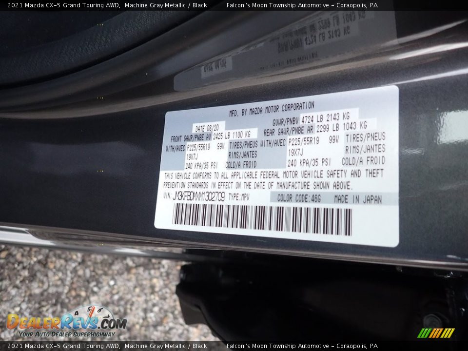 2021 Mazda CX-5 Grand Touring AWD Machine Gray Metallic / Black Photo #11