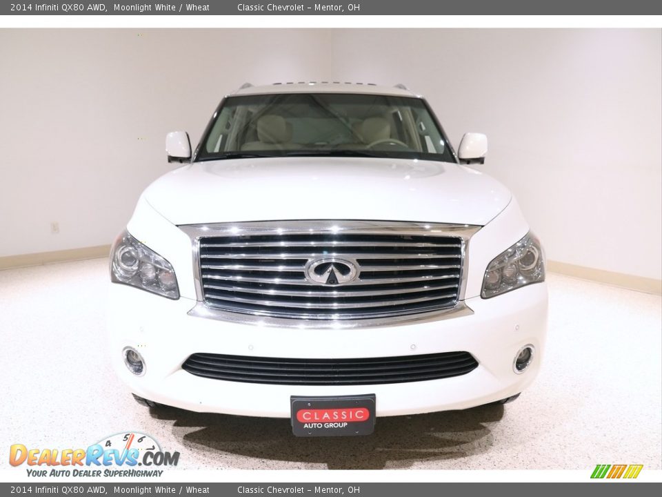 2014 Infiniti QX80 AWD Moonlight White / Wheat Photo #2