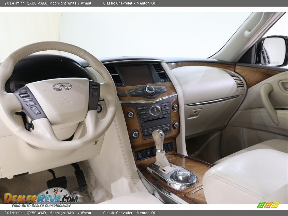 2014 Infiniti QX80 AWD Moonlight White / Wheat Photo #9