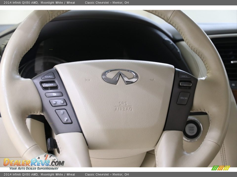 2014 Infiniti QX80 AWD Moonlight White / Wheat Photo #10