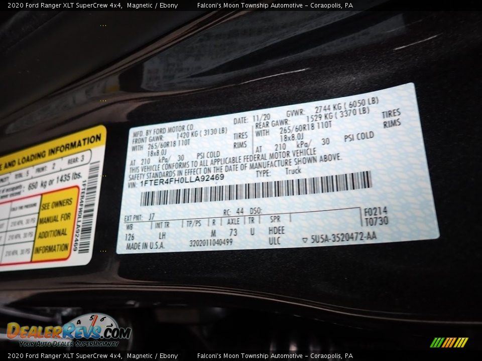 2020 Ford Ranger XLT SuperCrew 4x4 Magnetic / Ebony Photo #12