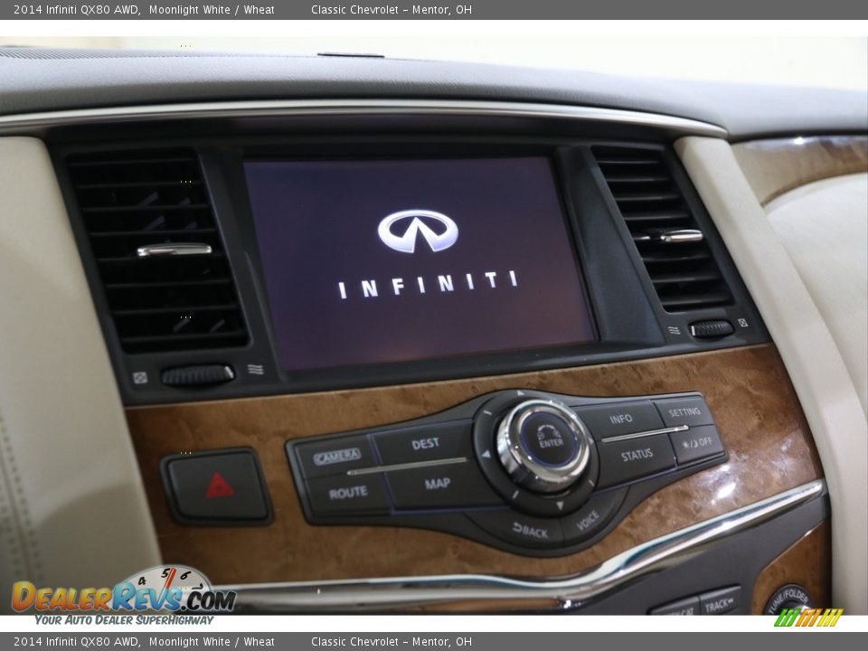 2014 Infiniti QX80 AWD Moonlight White / Wheat Photo #14