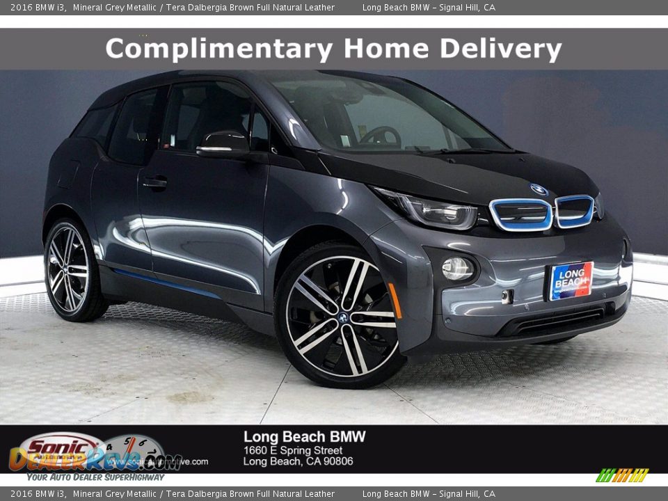 2016 BMW i3 Mineral Grey Metallic / Tera Dalbergia Brown Full Natural Leather Photo #1