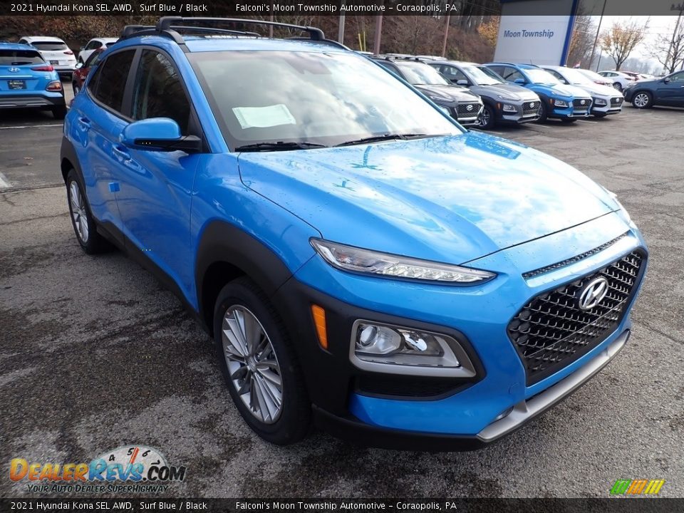 2021 Hyundai Kona SEL AWD Surf Blue / Black Photo #3
