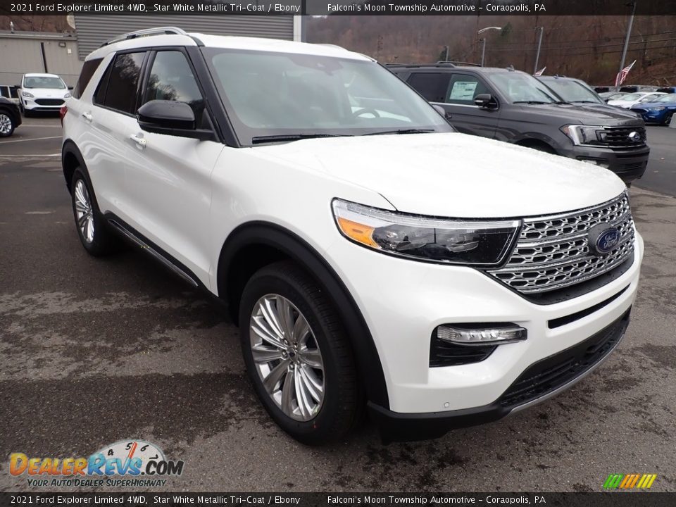 2021 Ford Explorer Limited 4WD Star White Metallic Tri-Coat / Ebony Photo #3