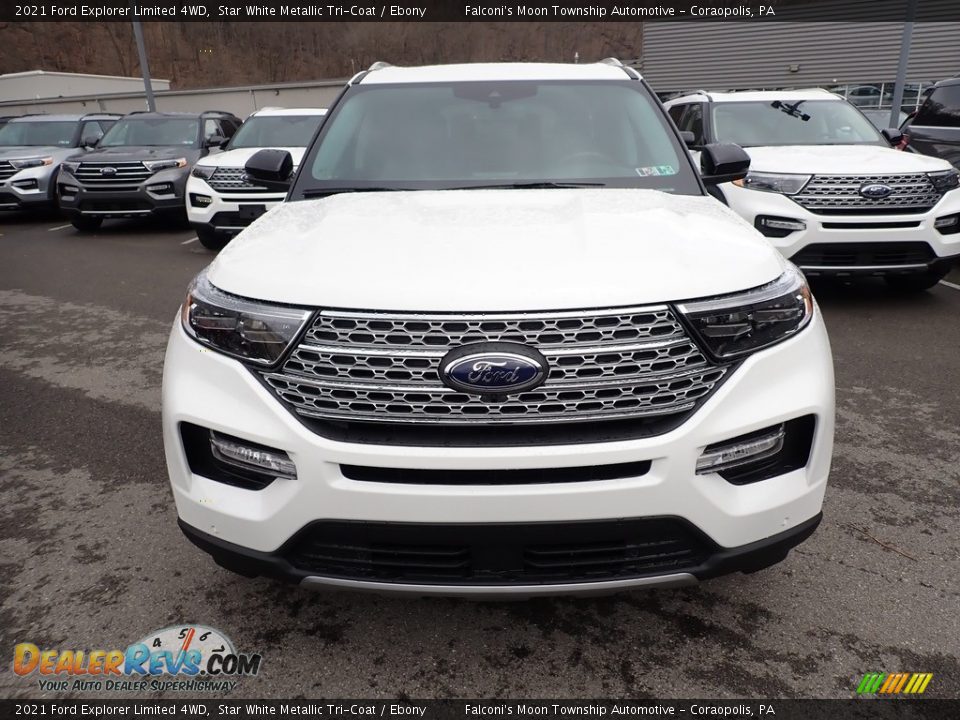 2021 Ford Explorer Limited 4WD Star White Metallic Tri-Coat / Ebony Photo #4