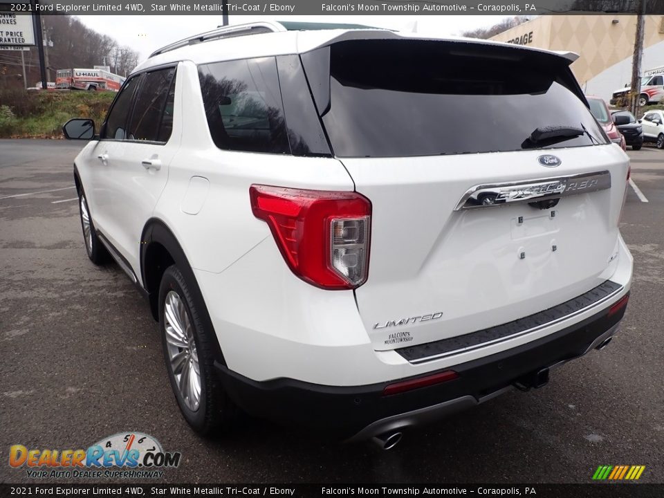 2021 Ford Explorer Limited 4WD Star White Metallic Tri-Coat / Ebony Photo #6