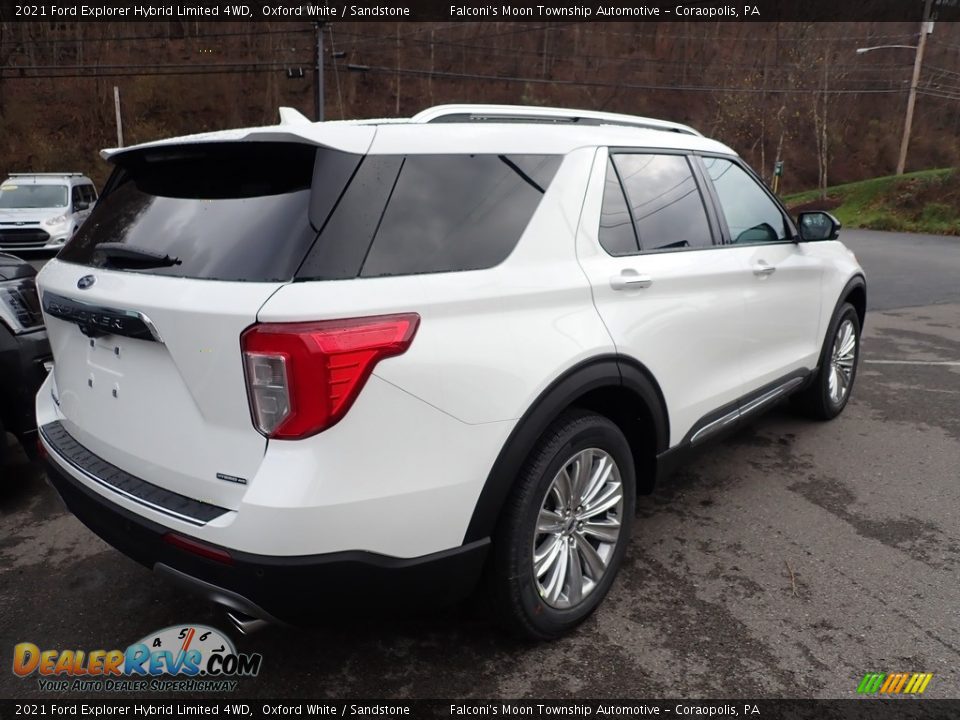 2021 Ford Explorer Hybrid Limited 4WD Oxford White / Sandstone Photo #2