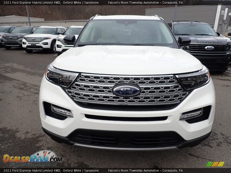 2021 Ford Explorer Hybrid Limited 4WD Oxford White / Sandstone Photo #4