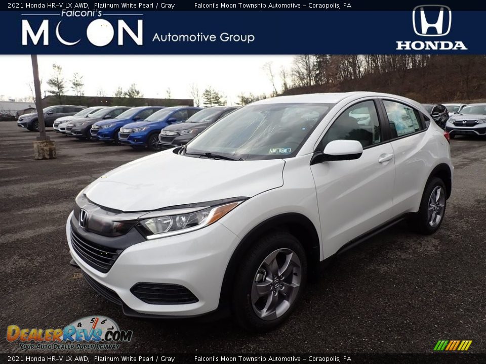 2021 Honda HR-V LX AWD Platinum White Pearl / Gray Photo #1