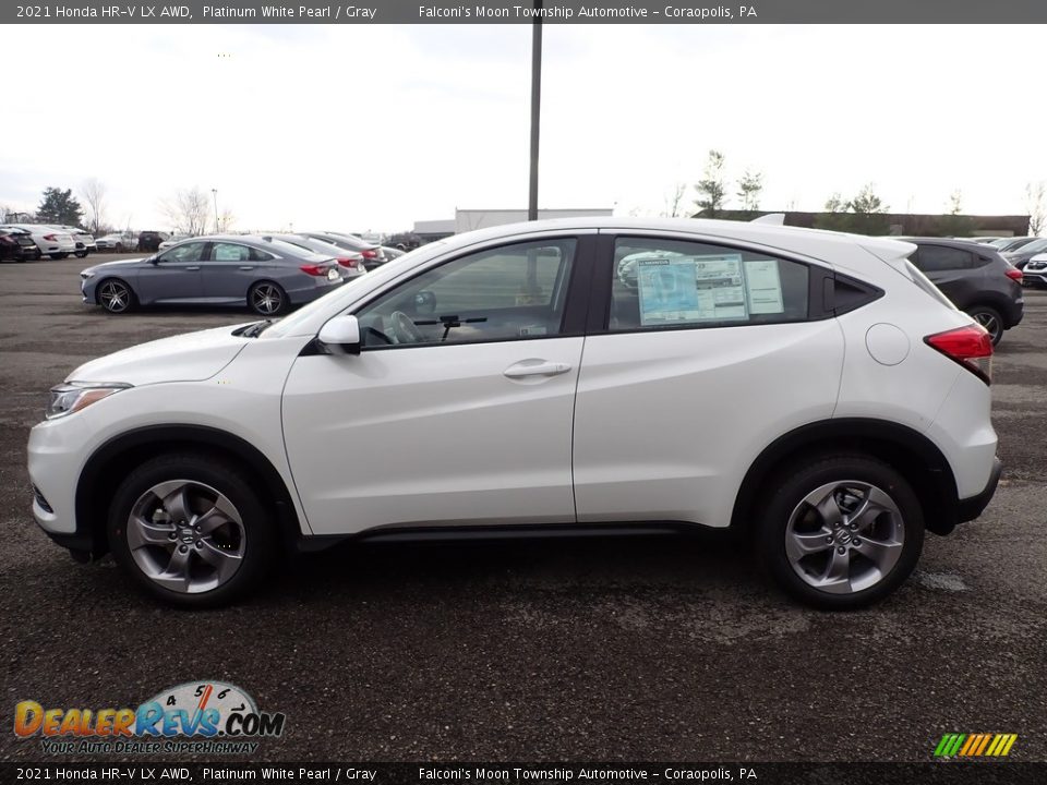 2021 Honda HR-V LX AWD Platinum White Pearl / Gray Photo #3