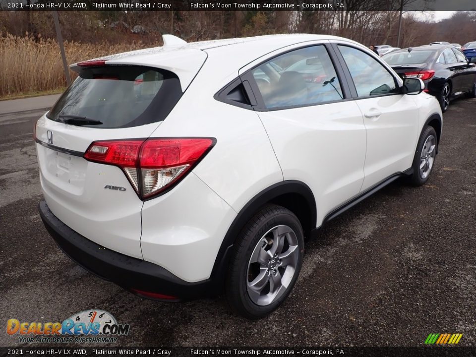2021 Honda HR-V LX AWD Platinum White Pearl / Gray Photo #6