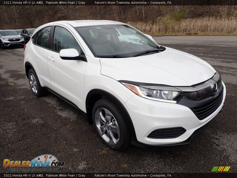 2021 Honda HR-V LX AWD Platinum White Pearl / Gray Photo #7