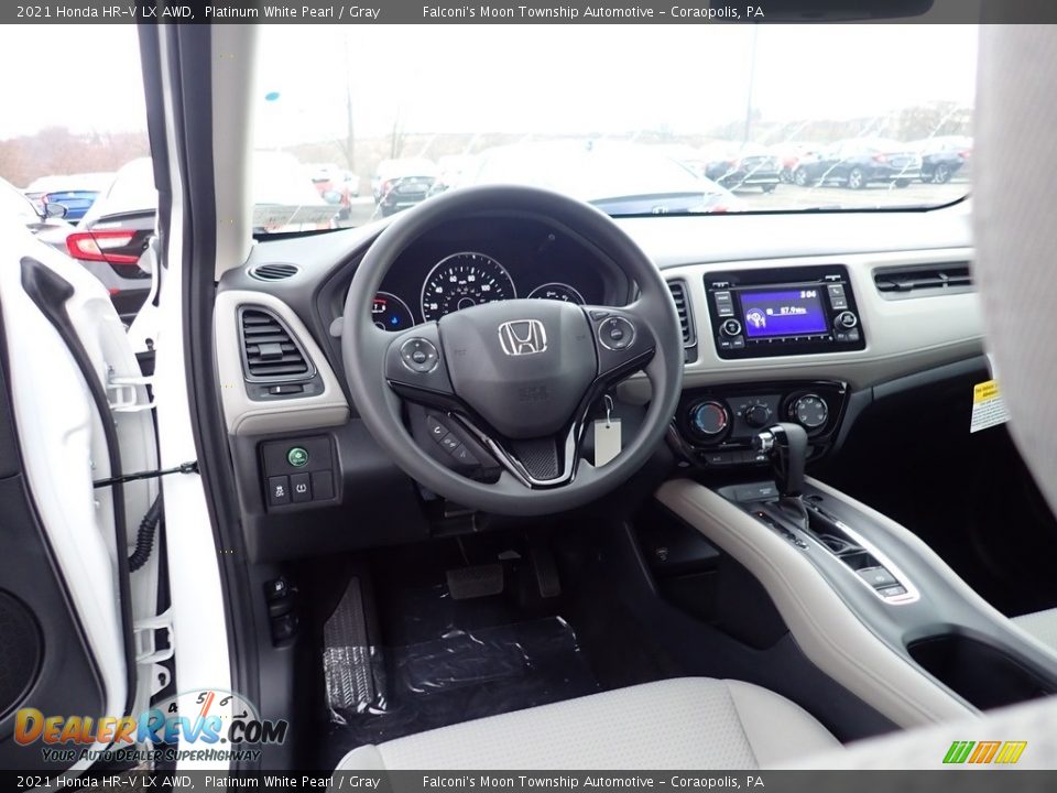 2021 Honda HR-V LX AWD Platinum White Pearl / Gray Photo #11