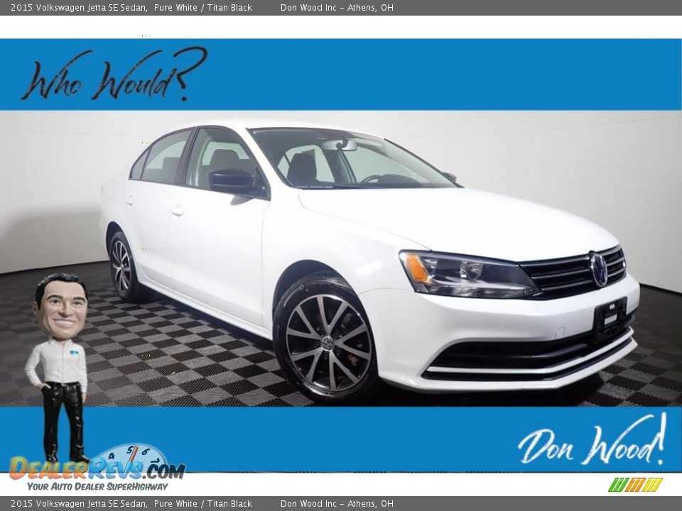 2015 Volkswagen Jetta SE Sedan Pure White / Titan Black Photo #1