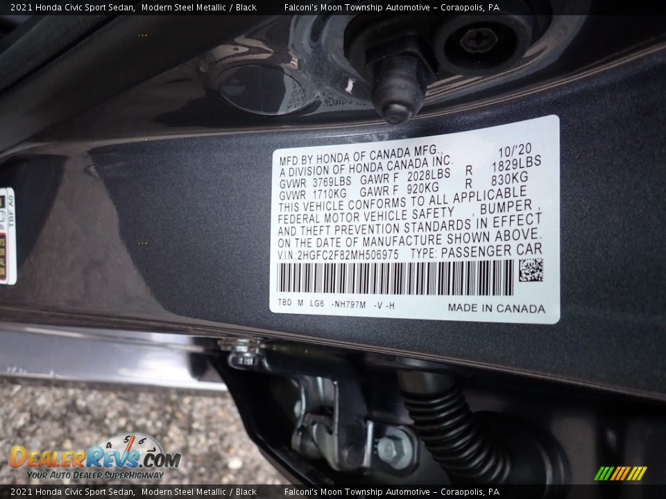 2021 Honda Civic Sport Sedan Modern Steel Metallic / Black Photo #10