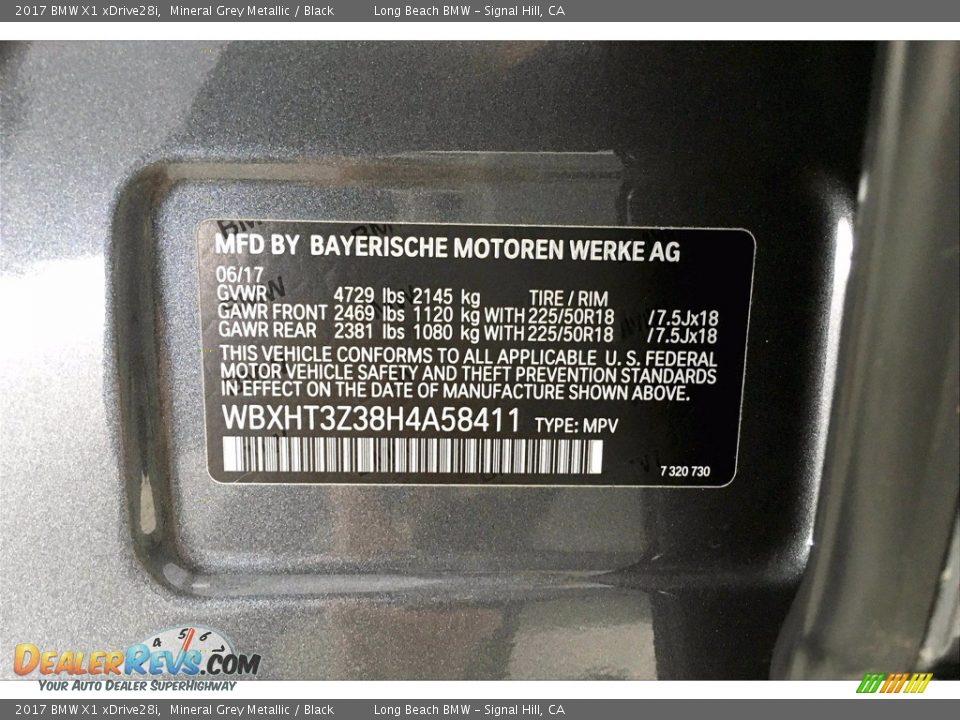 2017 BMW X1 xDrive28i Mineral Grey Metallic / Black Photo #36